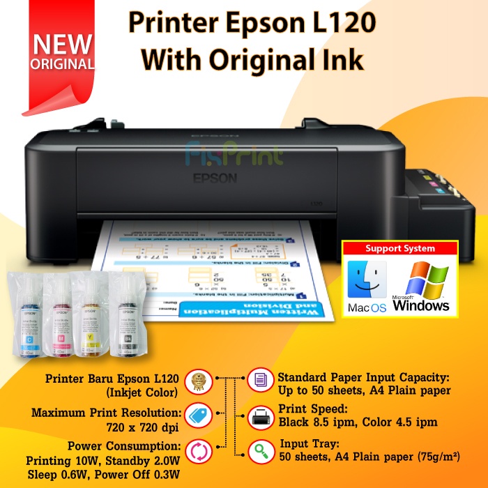 Printer Epson L120 Ink Tank Printer Epson L120 L 120 l120 Infus System Print Foto Photo Pengganti Epson L120