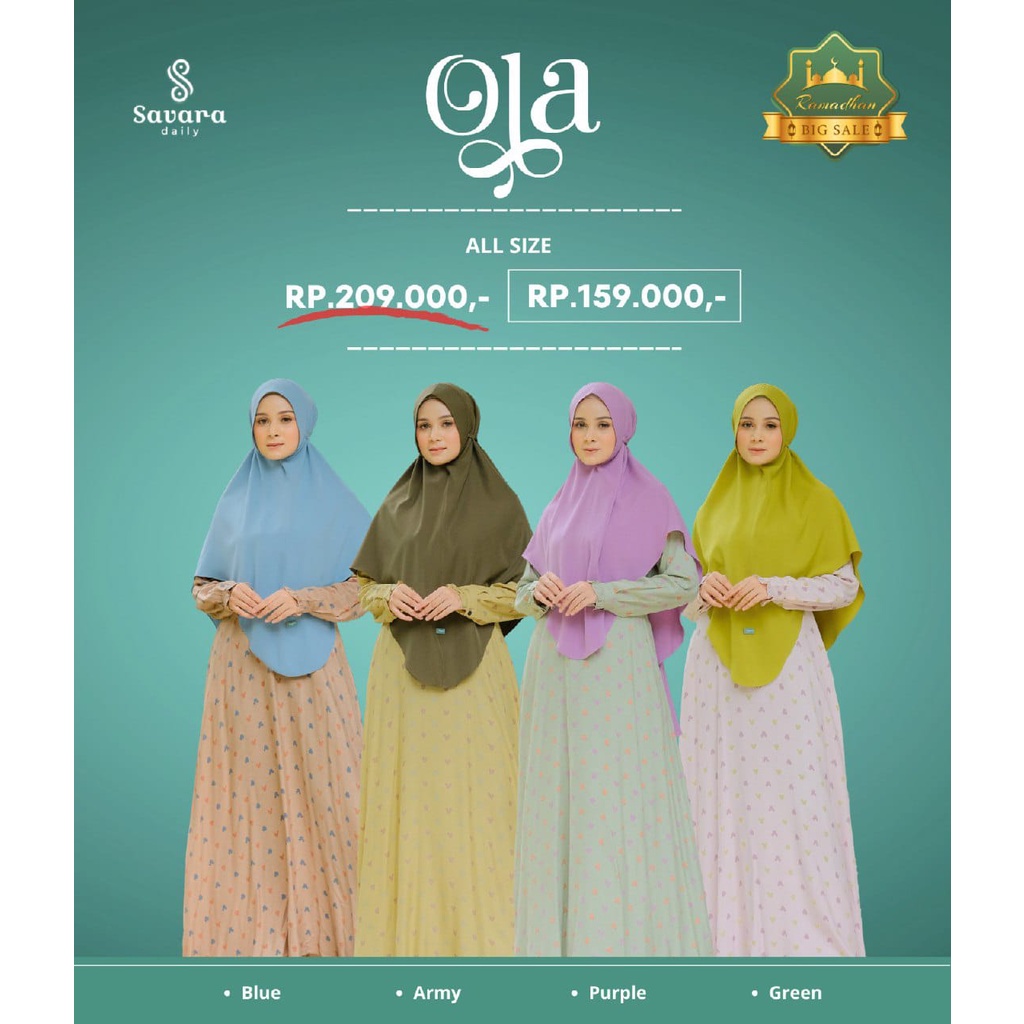 Dress Set Khimar Ola dress by Savara Daily