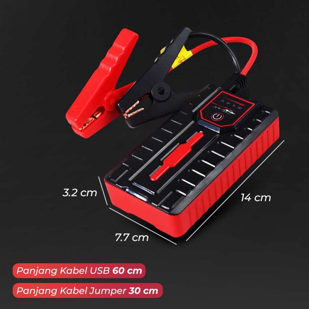 Jumper Aki Multifungsi Jump Starter Power Bank Senter USB 12V 6000mAh