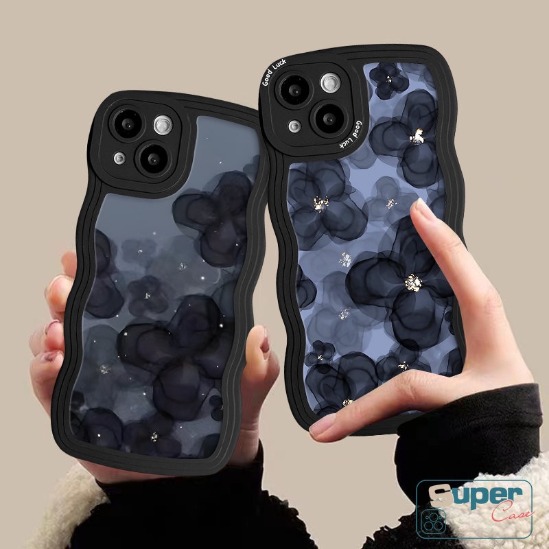 Casing Tpu Lembut Tepi Bergelombang Untuk Infinix Hot 10 20s 8 12Pro 9 10s 12i 10Lite 20 11s Smart 5 6 4 Plus Note 12Pro 10Pro 12 G96 Hot 9 12 11 10 Play Dreamy Canggih Ink Art Flower Cover