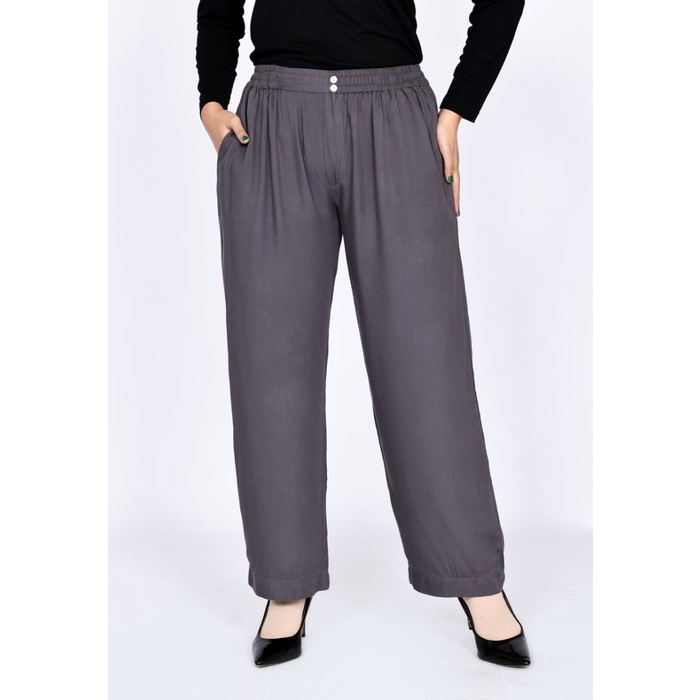 Celana Kulot Muslim Wanita LE ZAHRA SIGNATURE Kulot Katun Ashley - Hitam, M