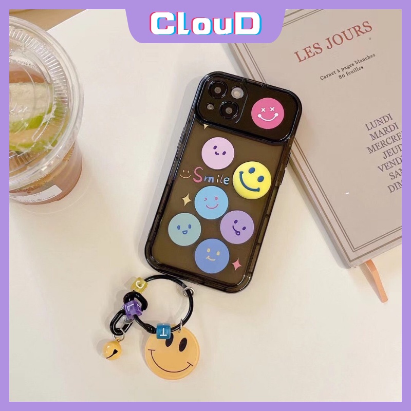 Fashion Kartun Lucu Smiley Case Untuk Oppo A77 A7 A57 A77s A11K A15 A12 A3s A5s A5 A9 A11 A35 A15s A53 A31 A33 2020 A12E Kreatif Flip Make Up Cermin Soft Cover Dengan Gelang