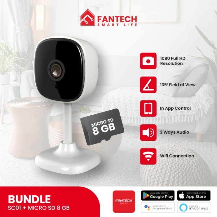 FANTECH Smart Life IP Camera Indoor CCTV Wifi IoT Automation - SC01 Kamera STC Home Smart