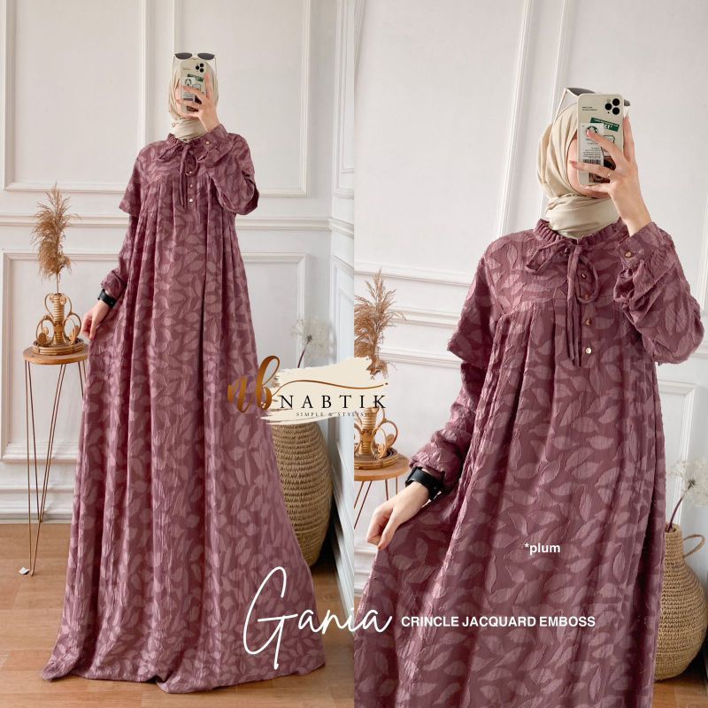 GANIA Dress ORI NABTIK | Crinkle Jacquard emboss Import