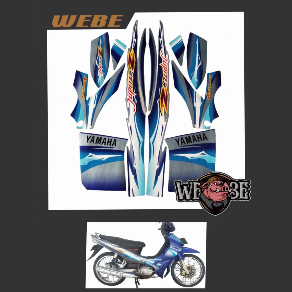 striping jupiter z lama sticker full body jupiter z lama warna biru silver