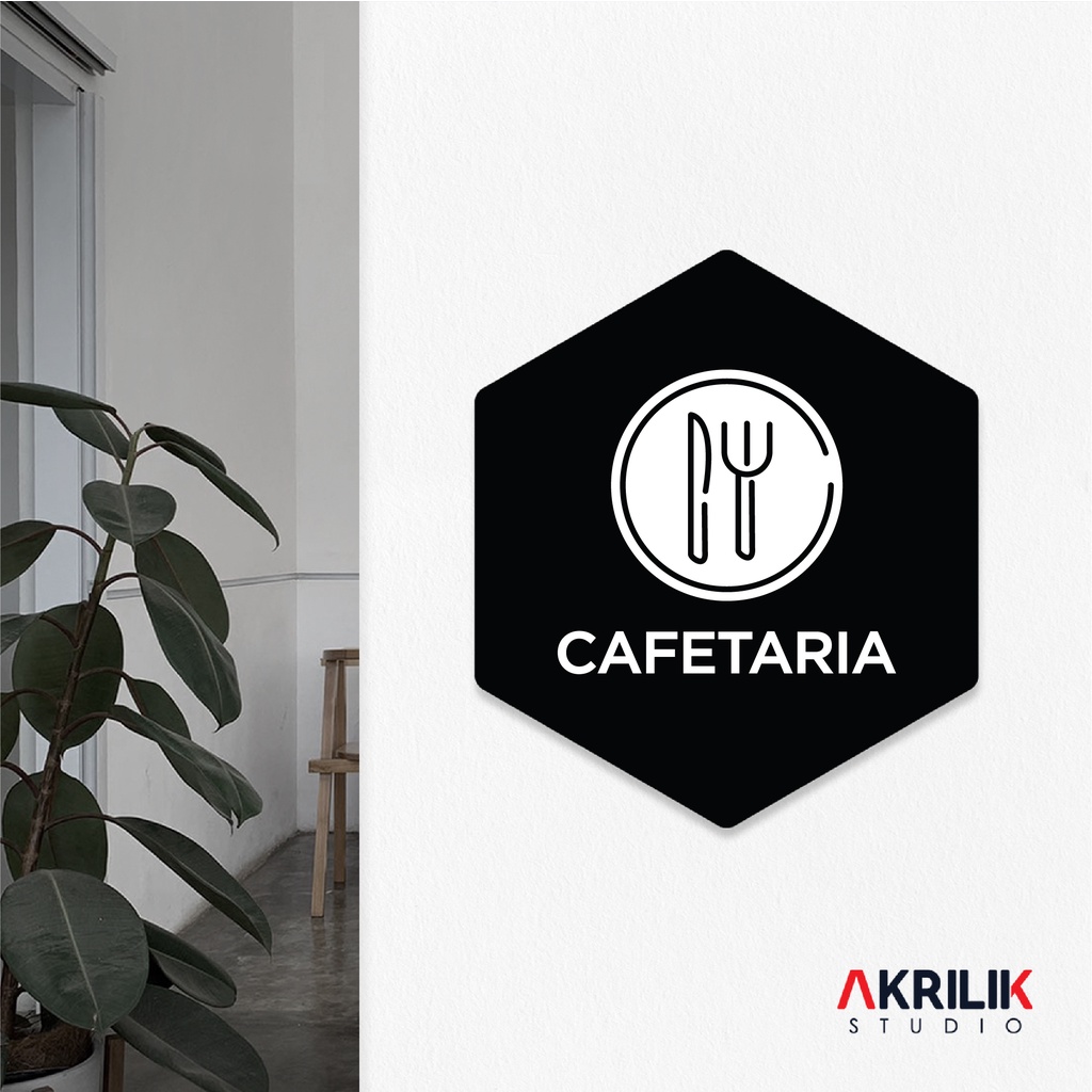 

Sign Board Akrilik Cafetaria Papan Acrylic Signage Tempel Dinding Tulisan Label Tanda Petunjuk Rambu Aklirik UV Print Nama Ruangan Cafe Tempat Istirahat