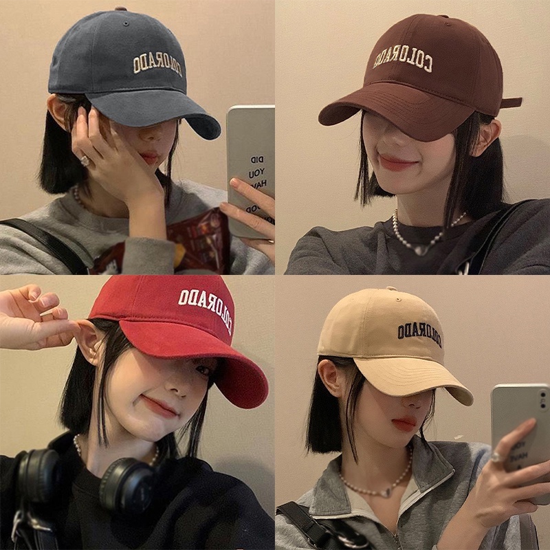 Topi Baseball Korea Pria Wanita Unisex Katun Adjustable Huruf Bordir Lembut Top Baseball Caps