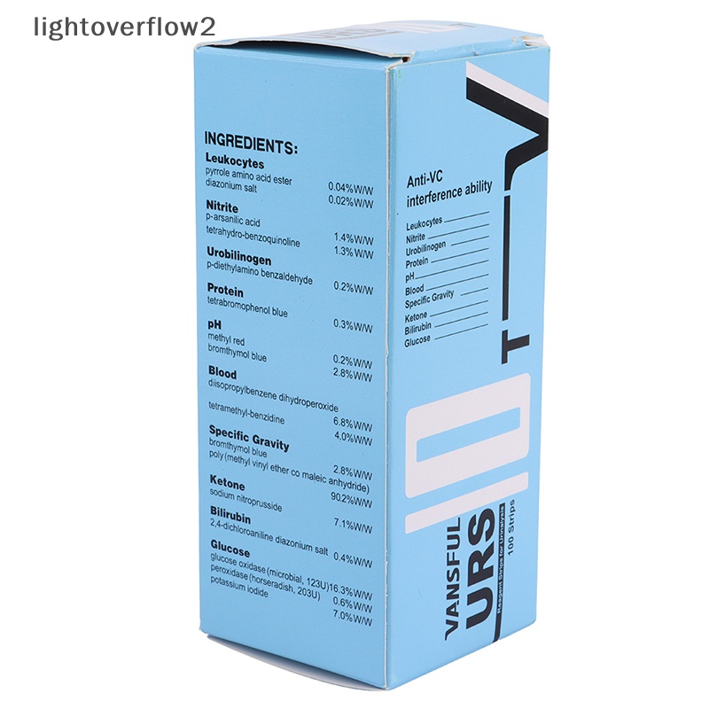 [lightoverflow2] 100strip URS-10T Strip Reagen Urinalisis 10meter Tes Urin Strip Stool Protein Darah Urin Test Perawatan Kesehatan [ID]