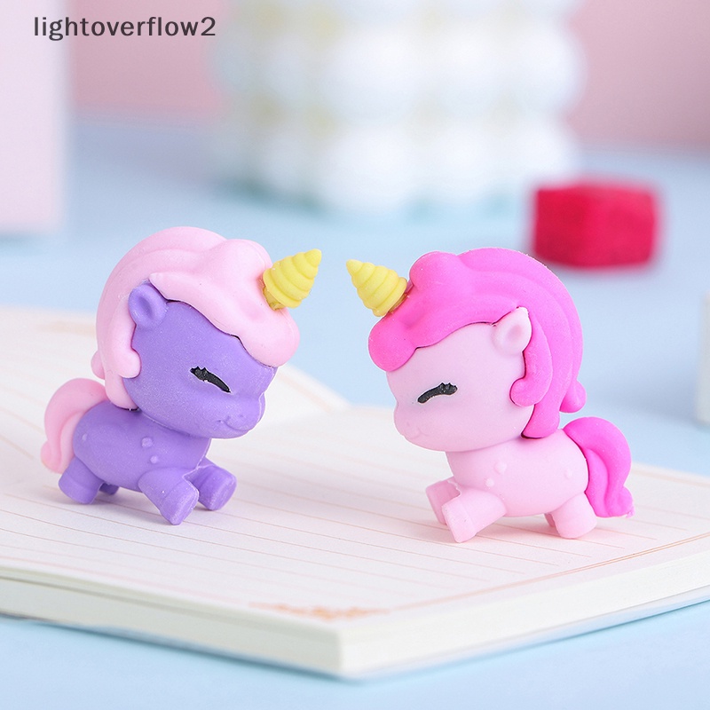 [lightoverflow2] 1pcs Lucu Unicorn Eraser Anak Penghapus Untuk Hadiah Anak Novelty Kreatif Pensil Karet Siswa Sekolah Perlengkapan Kantor [ID]