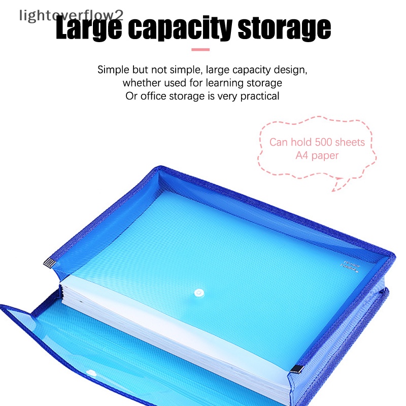 [lightoverflow2] A4 File Folder Stationery Storage Folder Tahan Air File Organizer Folder PP Bag Portfolio Paper Storage Organizers Kantor [ID]