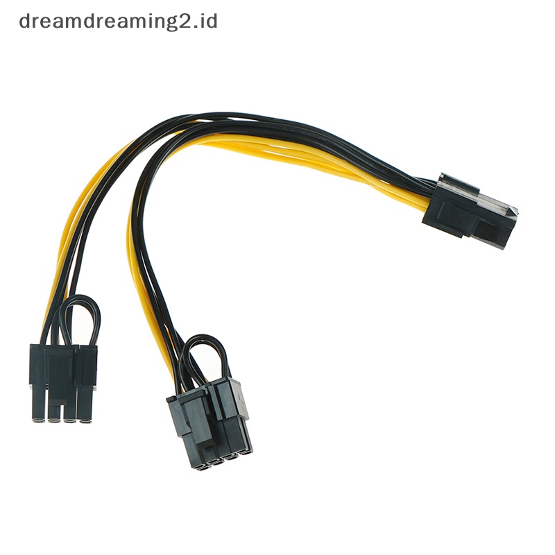 (drea) Gpu PCI-E 8Pin Untuk Double PCI-E PCI Express 8Pin (6Pin+2Pin) Splitter Kabel Power//