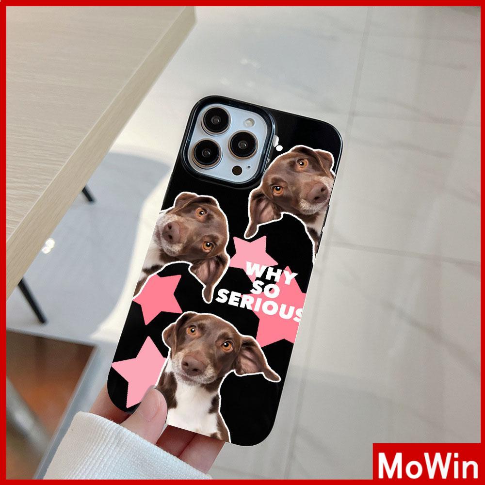For iPhone 14 Pro Max iPhone Case Black Glossy TPU Soft Case Shockproof Protection Camera Cute Dog Puppy Compatible with iPhone 13 Pro max 12 Pro Max 11 xr xs max 7Plus 8Plus