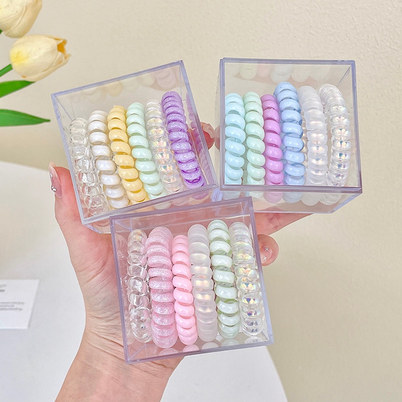 Korea Fashion Warna-Warni Kabel Telepon Hair Loop Elastis Tinggi Tahan Lama Headrope Wanita Non Berbahaya Dan Tanpa Jejak Tali Rambut Aksesoris Rambut