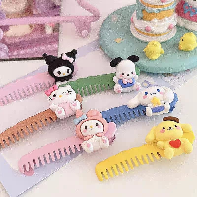 PGC (isi 6pcs) Jepit Rambut Lucu Model Sisir Motif Kartun Gaya Korea Kuromi / Cinnamorol / Mymelody