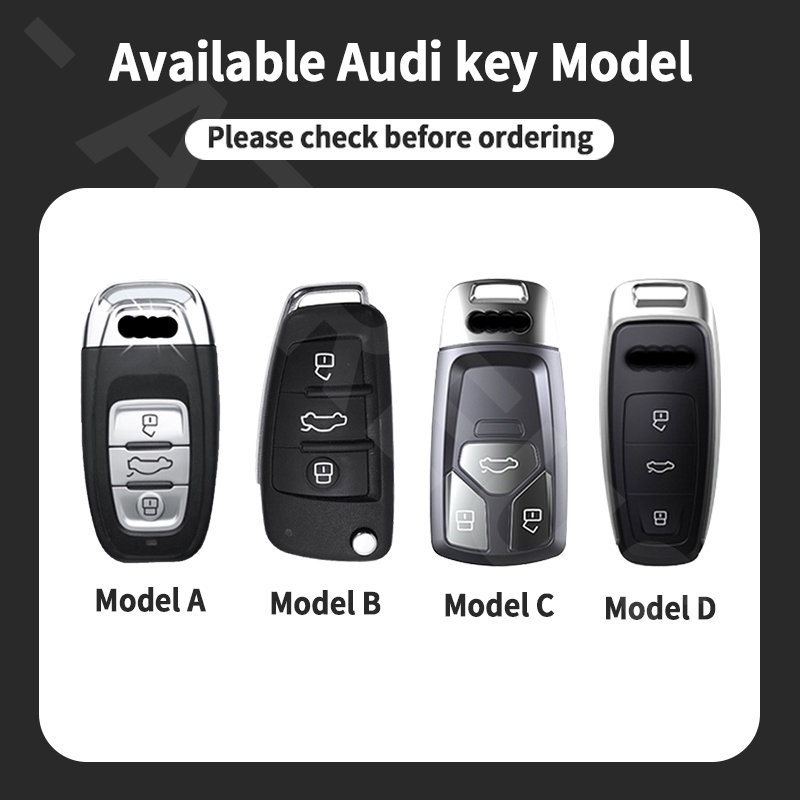 Audi Zinc Alloy Bungkus Penuh Case Kunci Mobil Cover Serat Karbon Kulit Smart Key Protector Untuk A3 8l A1 Q5 TT mk2 A5 A4 B7 B8 B5 A6 C7 C6 Q7 Q3 Q2 E-tron