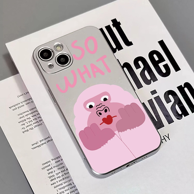 IPHONE Emotion King Kong Electroplate Case Kompatibel Untuk Iphone11 14 13 12 Pro XS Max XR X8 +7 6S Plus Casing Ponsel Mini TPU Silikon Shockproof Cover