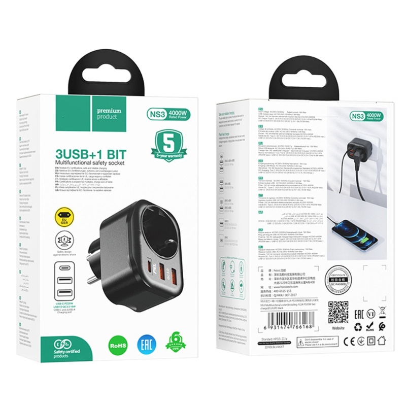 Vivi Charger Stop Kontak Dinding USB Type-C PD20 QC3.0 3-Port Charger Batu Bata Hp Laptop Charger Cepat- Charger Adaptor Blok