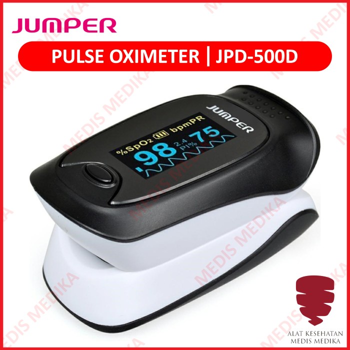 Pulse Oxymeter Jumper JPD-500D Fingertrip Pulse Oximeter Alat Bantu Ukur Kadar Oksigen Darah Diagnosa Medis