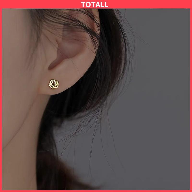 COD Anting Mawar Perak 925 Indah Wanita Musim Panas Anting Anting Perancis Elegan-Totall