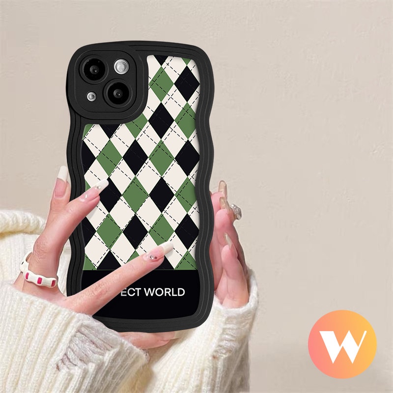 Checkerboard Diamond Grid Case Untuk Realme C15 C35 C33 C25Y C25s C11 C55 C21Y C30 C20 C17 C20A C12 C3 C25 5s 9i 8i 9 Pro+10 6i 8 5i 8Pro 7 5 7i Lembut Bergelombang Penutup Tepi