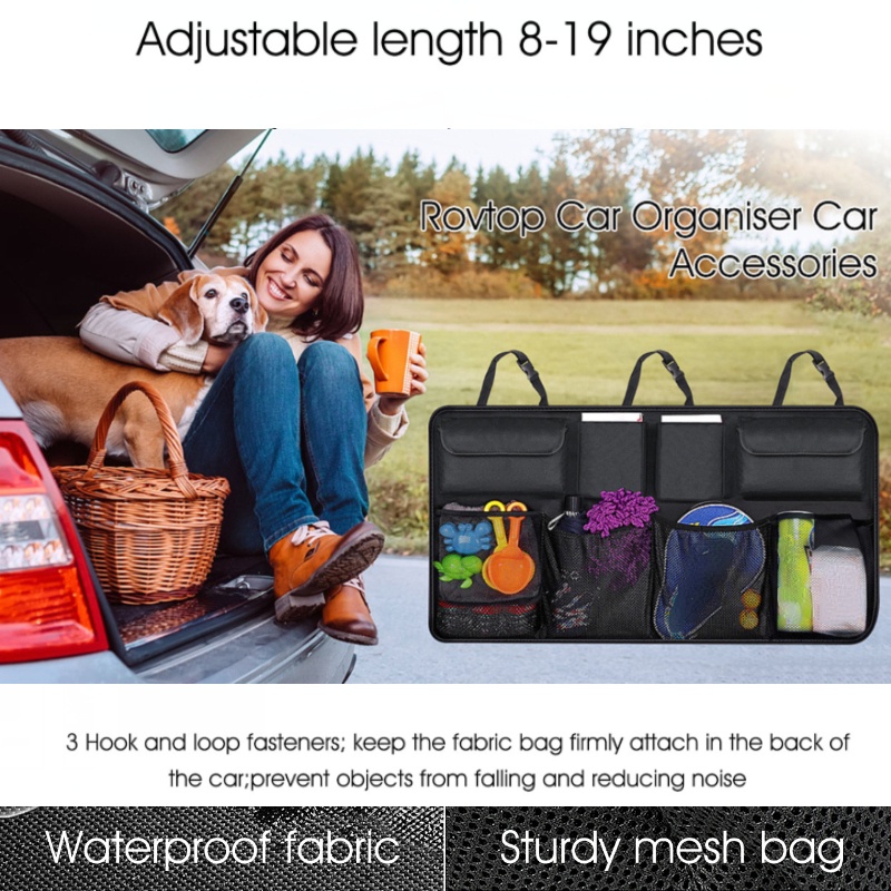 Car Trunk Organizer Adjustable Backseat Storage Bag Net Kapasitas Tinggi Multi use Oxford Mobil Kursi Sandaran Organizers Universal