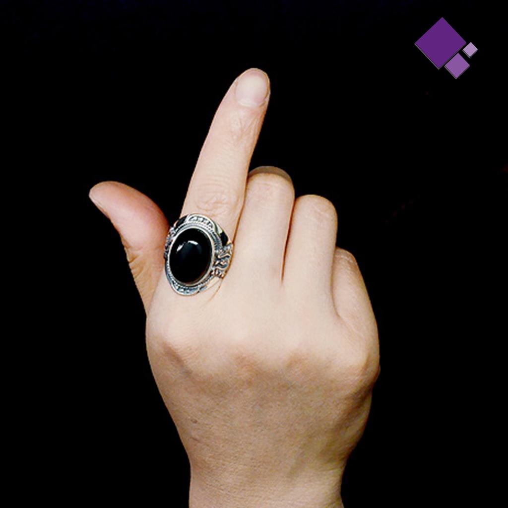 &lt; Naiveblues &gt; Pria Vintage Buatan Permata Ukiran Band Jari Cincin Perhiasan Perjamuan Hadiah