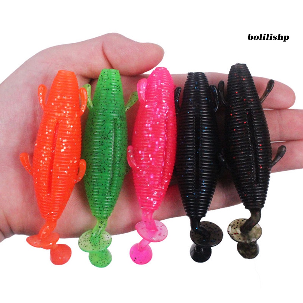 Bo-4pcs 15g Umpan Ikan Umpan Simulasi Tinggi Menggoda Elastis Bercahaya Bentuk Larva Hidup Lembut Palsu Lure Fishing Tackle