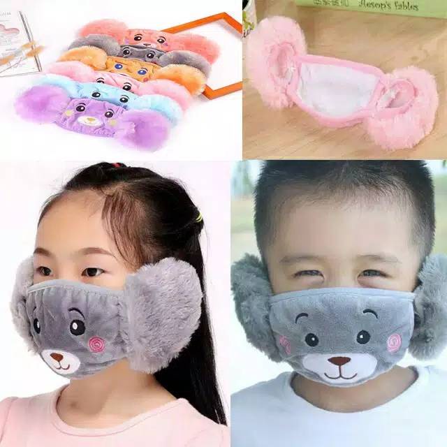 Masker Kain Anak Masker Penutup Mulut Telinga Anak Earmuff Masker Masker Penutup Mulut Anti Debu Uni