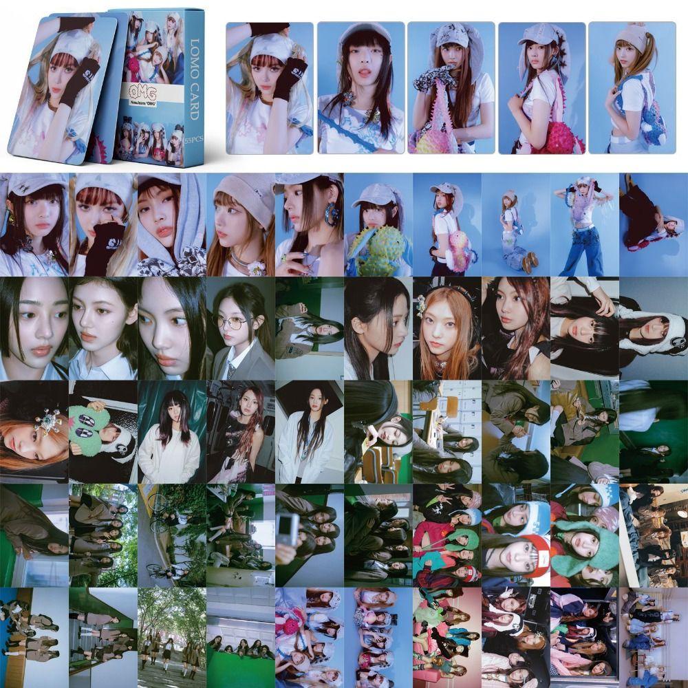 [Elegan] Lomo Card Set Fans Hadiah Kado Ulang Tahun 55pcs/Set Album Card Collector Card Le Sserafim Unforgiven Idol Photo Kartu Lomo Newjean