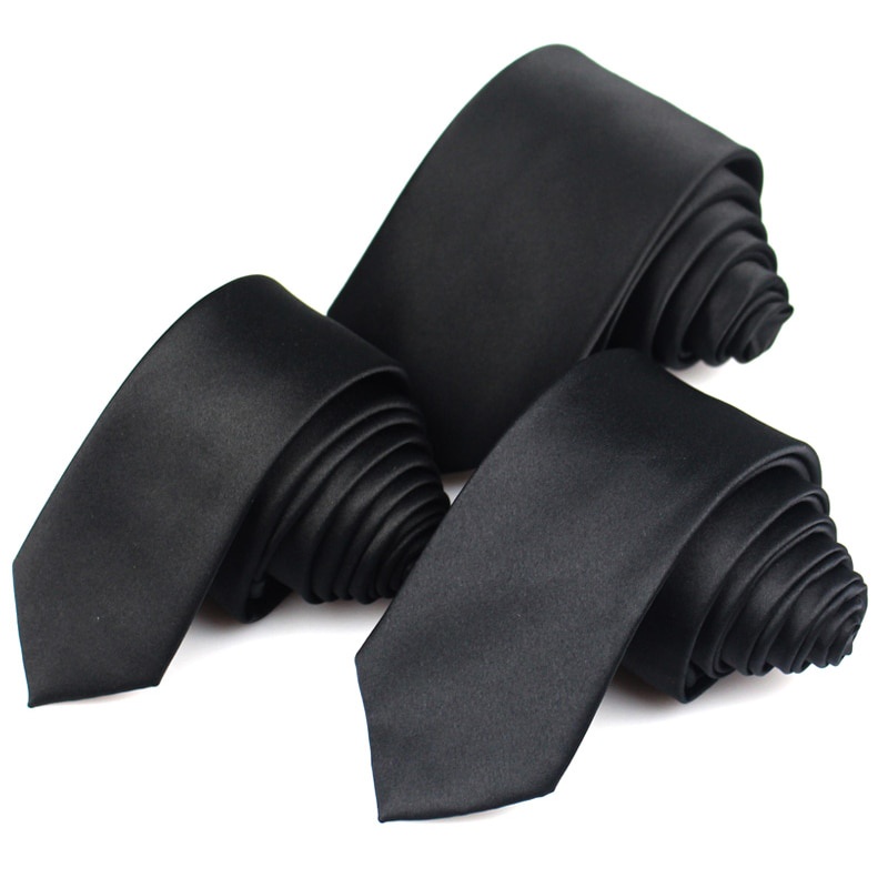 Dasi Hitam Pria Wanita Sutra Satin Premium Slim Standart Formal