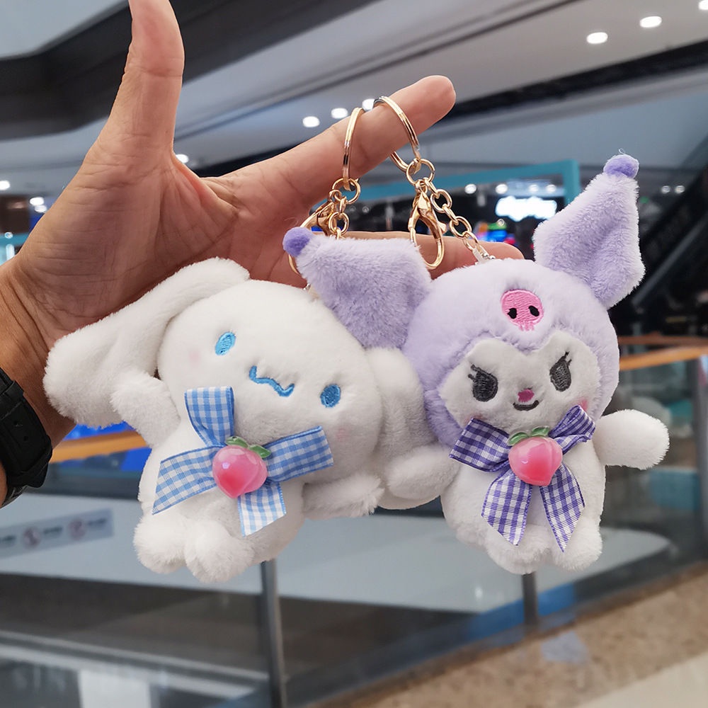 Pendant Sanrio Gantungan Kunci Tas Modis Kartun Kuromi Cinnamoroll My Melody Boneka Mewah Liontin Anak Perempuan Hadiah Anak-anak Dekorasi Rumah Kantor