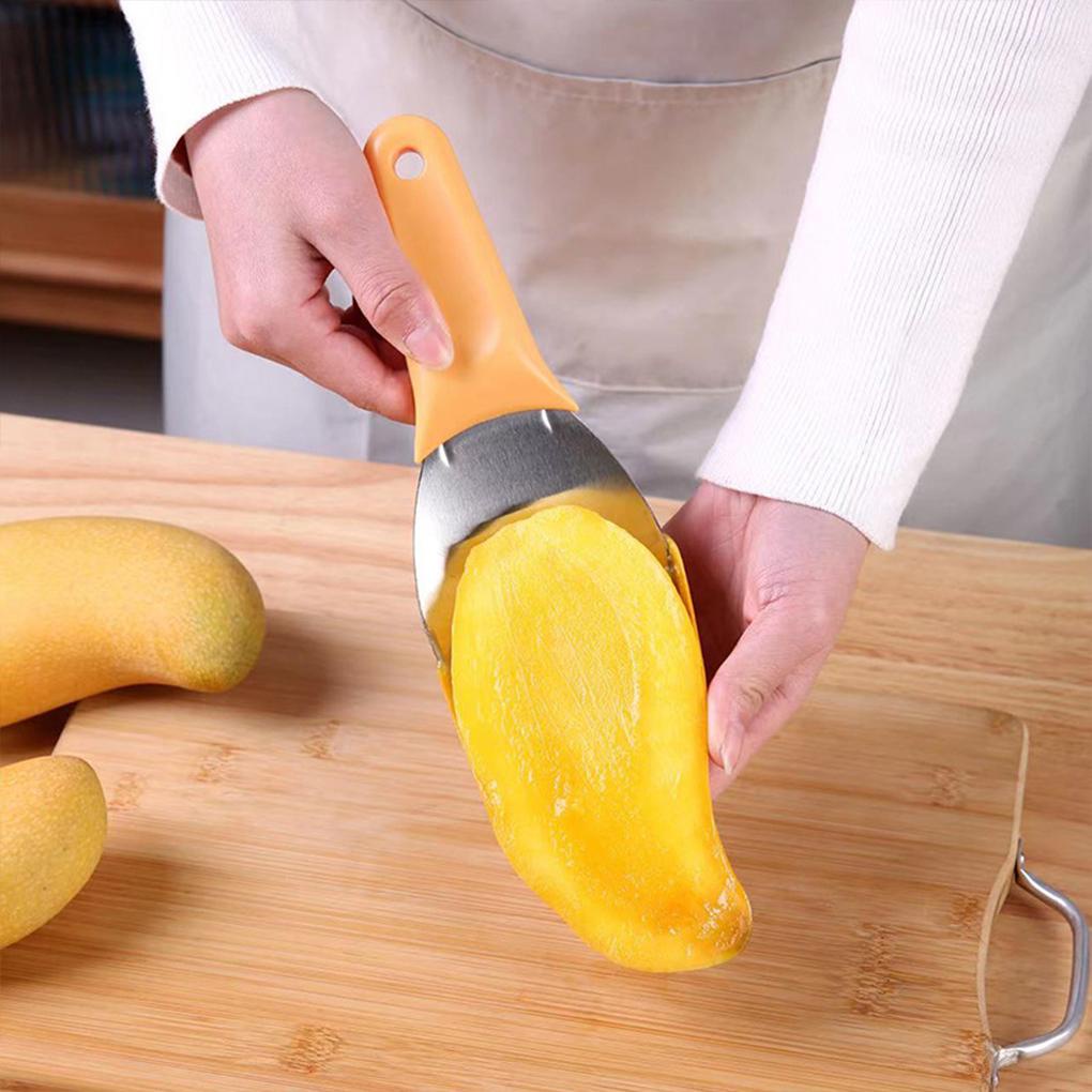 Alat Pembelah Mangga Sendok Buah Gadget Dapur Tahan Lama ABS Kenyamanan Serbaguna Ukuran Compact Pits Remover
