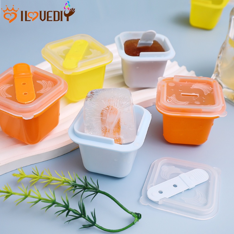[Unggulan] Nampan Pembuat Es Cepat Nyaman Mudah-Demoulding Cetakan Es Batu Es Loli Buah Kotak Pembekuan Stackable Jelly Yogurt Mold Cup Untuk Rumah Bar Cafe