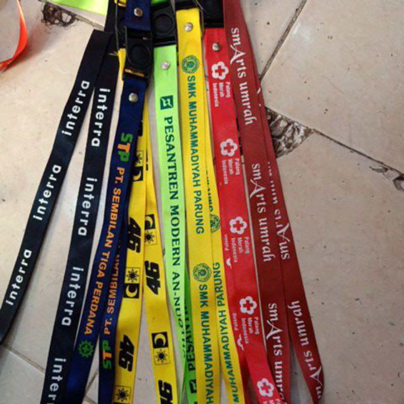 

custome tali lanyard id card 2 cm sablon minim 30 pcs
