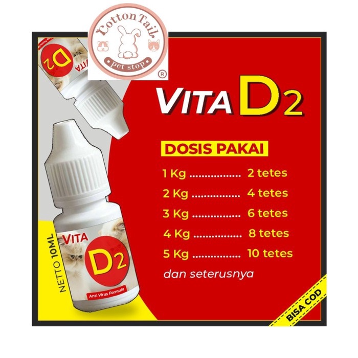 VITA D2 Obat Virus Kucing Flu Berat/Mencret/Pipis Darah/Lemes/Muntah