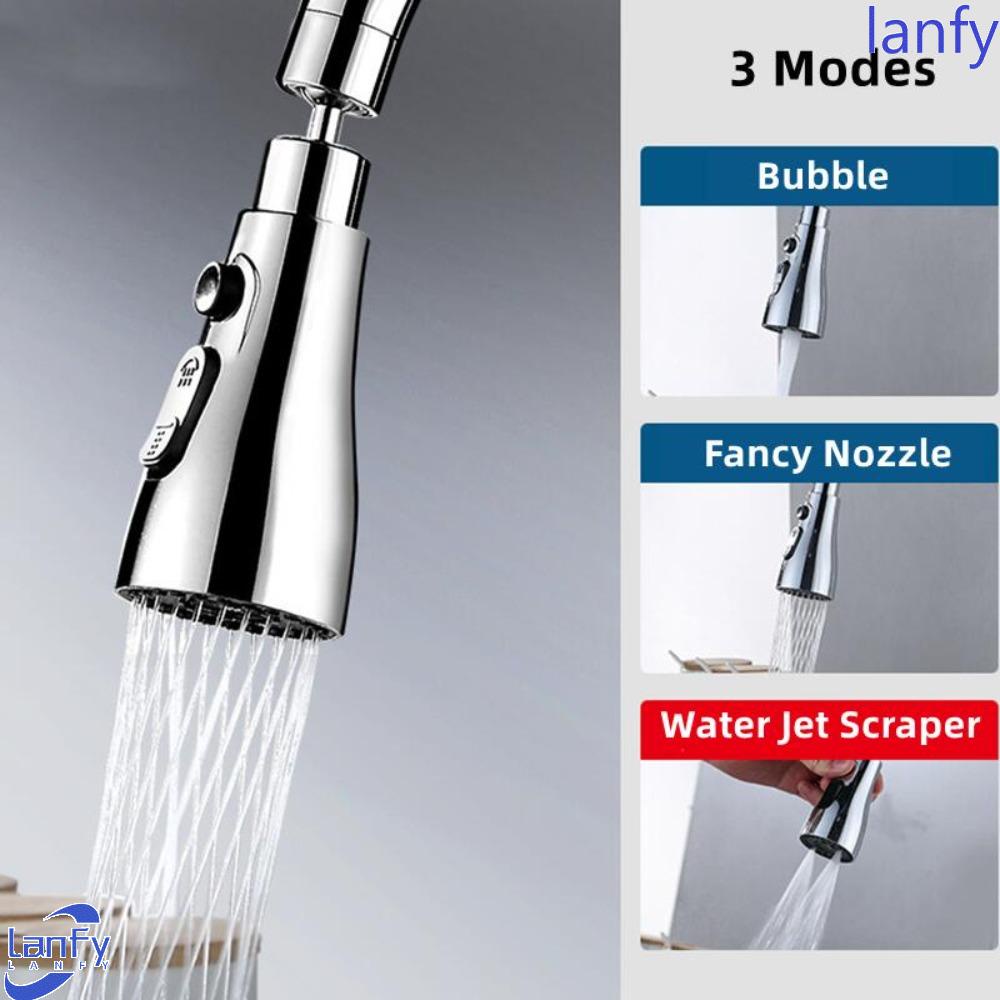 Lanfy Faucet Extender ABS Tahan Lama Adjustable Anti splash Hemat Air Aksesoris Dapur Kamar Mandi Pengganti360° Nozzle Keran Air Bertekanan Putar