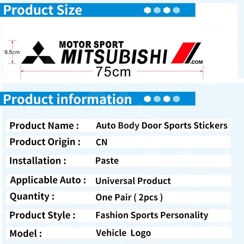 Stiker Mobil Mitsubishi Auto Door Side Body Decor Decals Anti Gores Cover Lecet Untuk Xpander Cross Pajero Outlander Sport Eclipse Attrage Triton Mirage Lancer Dekorasi Mobil