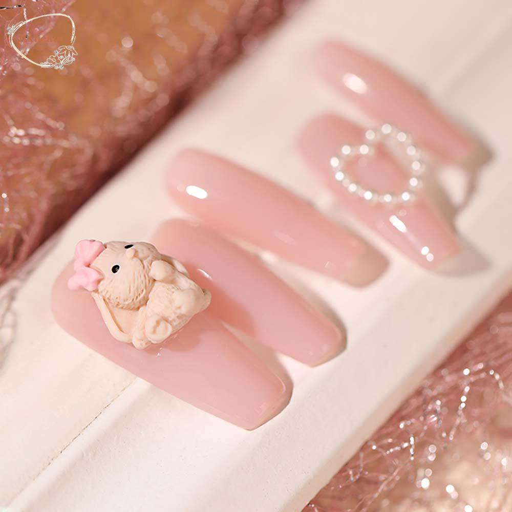 Mxbeauty Dekorasi Nail Art 3D Lucu Indah Manicure Aksesoris Puppy Bear DIY Nail Art