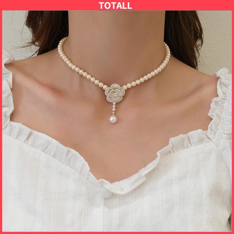 COD Kalung Liontin Camellia Untuk Wanita Gaya Korea Fashion Accessories-Totall