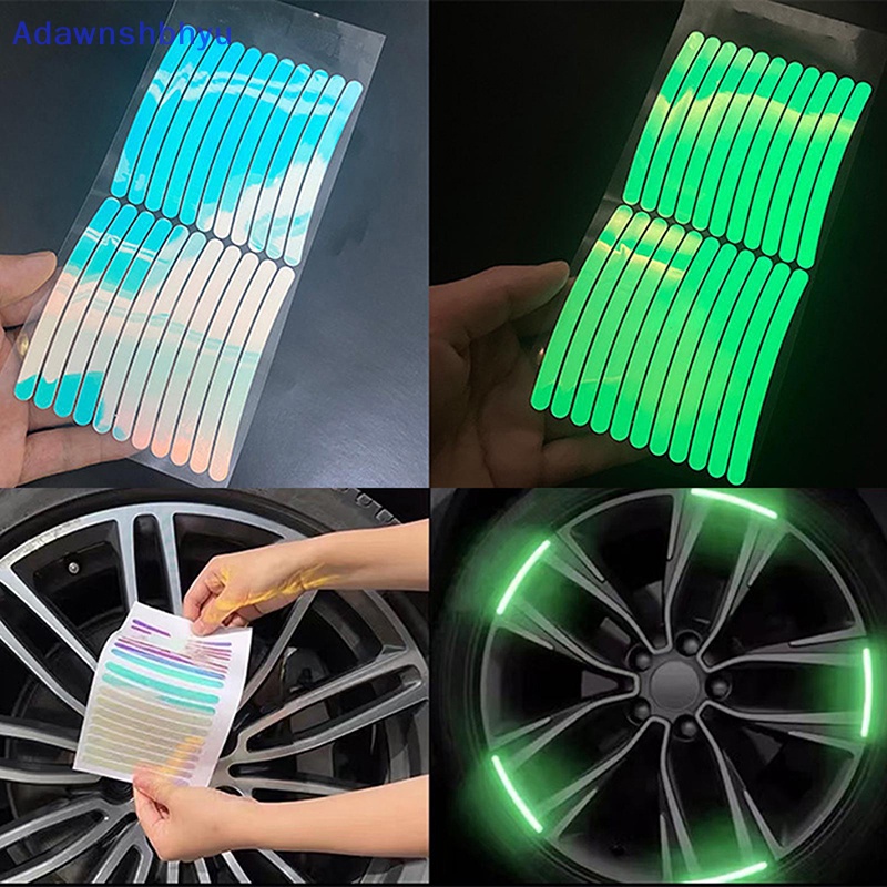 Adhyu 20pcs Stiker Hub Roda Mobil Tape Garis Reflektif Tinggi Untuk Keselamatan Berkendara Malam Hari ID