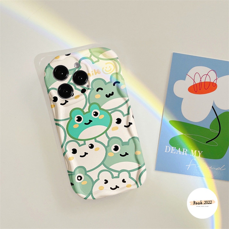 Case Pasangan Untuk Redmi A2 A1 9 10A 9T 10 10C 9A 9C NFC POCO M3 Redmi Note11 10 Pro Note8 11s 10s Note9 Kartun Lucu Winnie the Pooch Frog 3D Wavy Curved Edge Glossy Airbag Cover