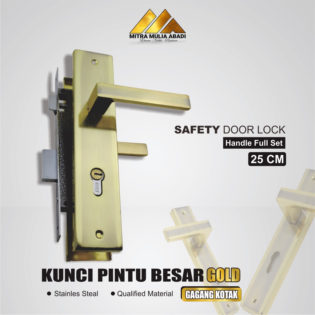 Gagang Kunci Pintu Besar 25 cm / Handel Pintu rumah Full Set