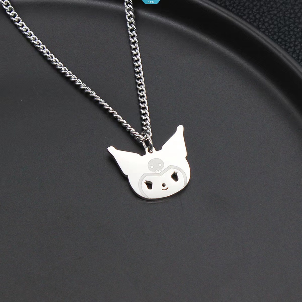 Sanriod Kawaii Kartun Anime Series Lucu Kepala Besar Kuromi Kalung Paduan Perhiasan Sederhana Bergaya Bayi Perempuan Hadiah Liburan [ZK]
