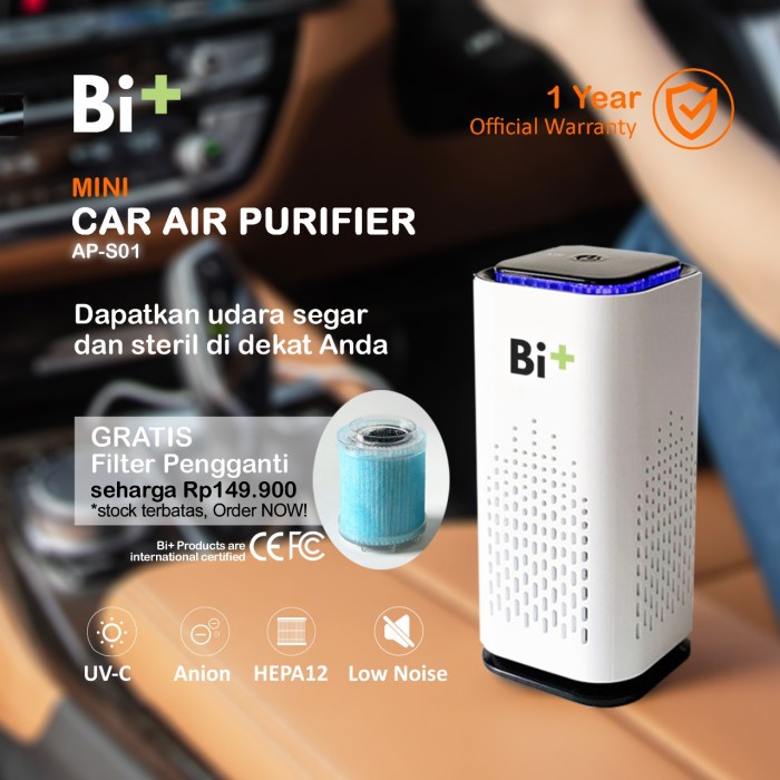 Bi+ Portable UV Air Purifier Hepa Filter