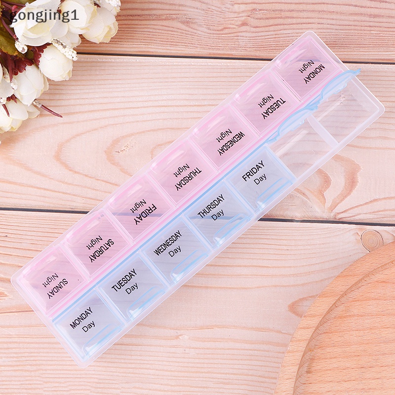 Ggg 1pc 7hari Pill Box Obat Tablet Dispenser Organizer Tempat Penyimpanan Mingguan ID