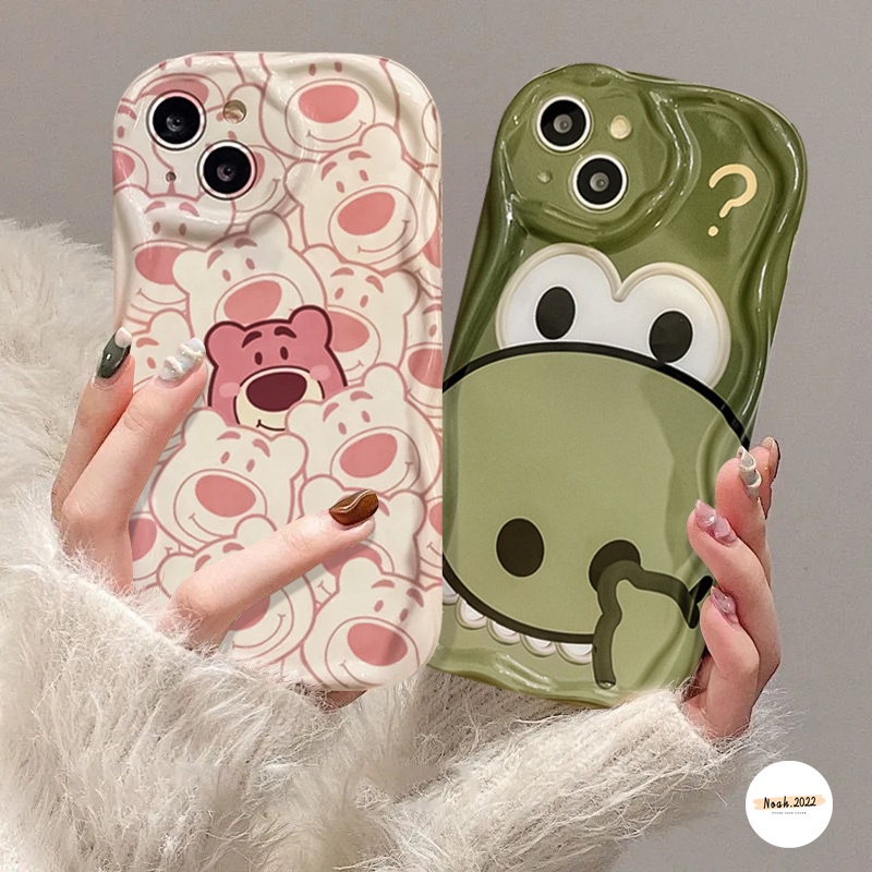 Casing Dinosaurus Lucu Untuk VIVO Y36 Y21s Y22 Y16 Y35 Y12 Y21 Y02 Y15s Y12s Y22s Y12i Y20 Y33s Y17 Y15 Y11 Y91C Y51 Y31 Y20i Y95 Y91 Y30 Y15A 3D Wavy Curved Edge Cute Manyo Soft Case