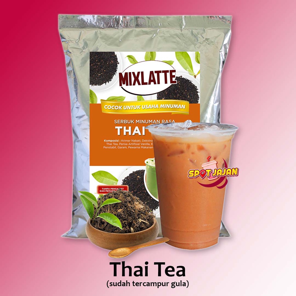 

MIXLATTE Thai Tea 1 kg Bubuk Minuman Dengan Gula / Serbuk Instan Rasa Teh