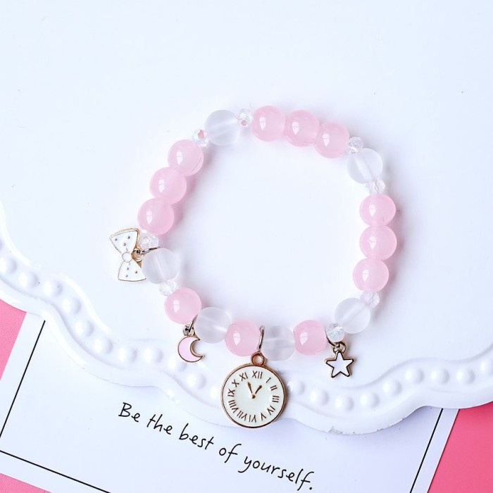 Gelang Pearl Anak Premium Melody Pink Unicorn Cewek Cinnamoroll