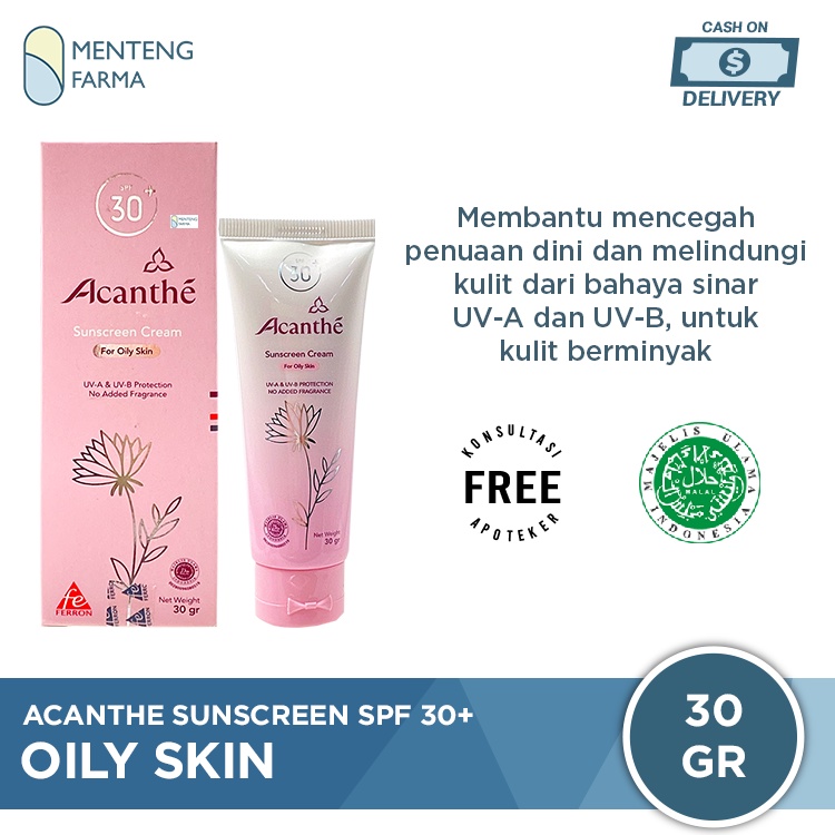 Acanthe Sunscreen SPF 30 For Oily Skin - Tabir Surya Kulit Berminyak