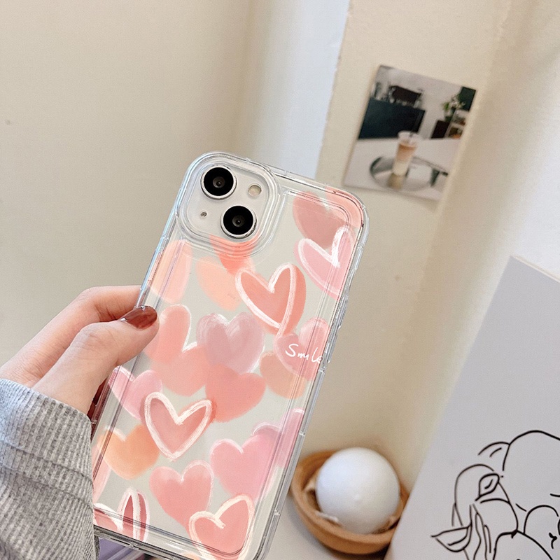 Heart Soft Case Untuk Samsung A14 A13 A11 A12 A10 A10S A31 EU A51 A52 A52S A50 A50S A30S A32 A33 A03 A22 A23 A71 A73 A02 A03 S22 S23 Plus Ultra FE Airbag Shockproof Cover